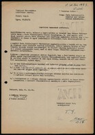 1953 A Vegyipari Minisztérium Légoltalmi Osztály Osztályvezetőjének Gépelt, 'szigorúan Titkos' Minősítésű Levele A Légol - Unclassified
