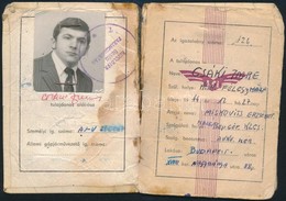 1976-1981 Légiforgalmi és Repülőtéri Igazgatóság Fényképes Gépjárművezetői Igazolványa, Foltos, Viseltes. - Non Classés