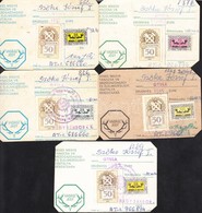 1980-1985 Békéscsaba, Vadászati Jegyek, Okmánybélyegekkel, A Sarkokon Levágással. - Unclassified