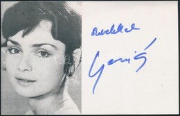 Szerencsi Éva (1952-2004) Színésznő Aláírása Az őt ábrázoló Képen - Other & Unclassified