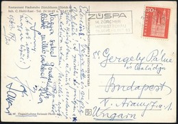1963 Czibor Zoltán és Családtagjai (felesége, Stb.) Levele és Aláírása Svájcból Küldött Levelezőlapon - Other & Unclassified