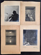1937-1948 Ádám Lajos (?-?): 4 Db Művészfotó, Közte Balaton Témájúval, Fotó Kartonon, Jelzett, A Kartonok Foltosak, Az Eg - Other & Unclassified