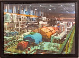 1986 A Paksi Atomerőmű, Nagyméretű Fotó, üvegezett Fa Keretben, Hátulján Feliratozva, 29,5×39 Cm - Other & Unclassified