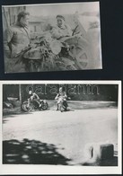 1931-1933 Motorversenyek, Zamecsnik Tivadar Fának ütközik + Hősök Emlékversenye, 2 Db Modern Előhívás, Hátoldalon Felira - Other & Unclassified