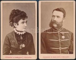 Cca 1880 Temesvár, B Danilovic Két Vizitkártya / 2 Photos 7x11 Cm - Autres & Non Classés