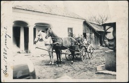 1930 Ózd, Lovasfogat, Fotólap, Feliratozva, Felületén Törésnyom, 9×14 Cm - Autres & Non Classés