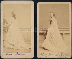 Cca 1880-1890 Előkelő Hölgy Keményhátú Fotói, 2 Db, H. Thieler (Teplitz&Aussig) és J. W. Rausch (Leitmeritz) Műtermeiből - Other & Unclassified