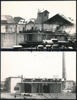 Cca 1960-1970 Pécs, MÁV Fűtőházának építése, 2 Db Feliratozott, Pecséttel Jelzett Fotó, 9×14 Cm - Andere & Zonder Classificatie