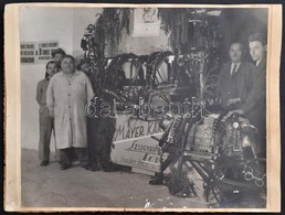 Cca 1930 Eger, Mayer Károly Szíjgyár, Nagyméretű Fotó, Kartonra Ragasztva, 24×29 Cm - Andere & Zonder Classificatie