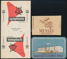 3 Db Szivarkapapír és Cigaretta Csomagolás (Magyar Dohány Ipar, Munkás, Symphonia) - Publicidad