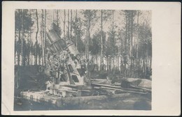 Cca 1916 Skoda Mozsárágyú, Fotólap, Sarkán Törésnyom, 8,5×13,5 Cm - Autres & Non Classés