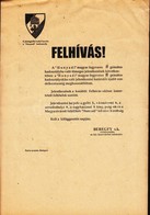 Cca 1944 A 25. 'Hunyadi' (1. Magyar) Waffen-SS Fegyveres-gránátos Hadosztály Hirdetménye Toborzásról (Bp., Pátria Nyomda - Other & Unclassified