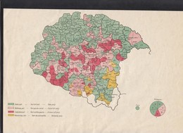 Cca 1915 Az 1869-es Országgyűlési Választások Eredményei, Térkép, Jelmagyarázattal, 20×29 Cm - Other & Unclassified