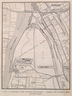 Cca 1910 Csepel és A Csepeli Szabad Kikötő Térképe 35x27 Cm - Andere & Zonder Classificatie