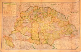 1942 Magyarország Közigazgatási Térképe 1918-ban Az 1942-es Határokkal. Tevr: Kogutowicz Manó 120x80 Cm Kis Szakadásokka - Other & Unclassified