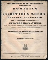 1841 Illustrissimo, Ac Reverendissimo Domino Domino Dominico E Comitibus Zichy, De Eadem, Et Vásonkeö, Dei, Et Apostolic - Sin Clasificación