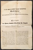 1852 Hirdetmény A Bélyegilleték Tárgyában Magyar és Német Nyelven / Announcement About The Stamp Tariffs In German And H - Unclassified