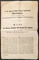 1852 Hirdetmény A Bélyegilleték Tárgyában Magyar és Német Nyelven / Announcement About The Stamp Tariffs In German And H - Ohne Zuordnung