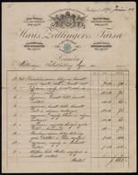 1892 Haris, Zwillinger és Társa Díszes Fejléces Számla - Zonder Classificatie
