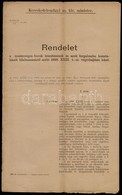 1893 Rendelet A Mesterséges Borok Készítésének és Azok Forgalomba Hozatalának Tilalmazásáról Szóló 1893. XXIII. T-cz. Vé - Ohne Zuordnung