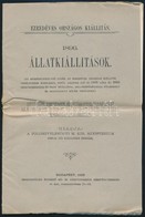 1895 1896 Ezredéves Országos Kiállítás Állatkiállítások. Részletes Program és Szabályzat 24p. - Unclassified