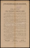 1896 Felhívás A Magyar Színész Egyesület és Nyugdíj Intézet ügyében - Sin Clasificación