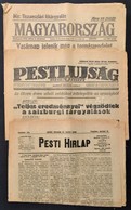 3 Db újság: 1911 Pesti Hírlap, 1931 Magyarország, 1940 Pesti Újság, - Unclassified