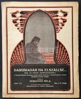 Darumadár Ha Elszállsz...(Dal Az Orosz Hadifogságból.) Zenésítette: Zerkovitz Béla. Bp., 1915, Rózsavölgyi és Társa, 5 P - Non Classés