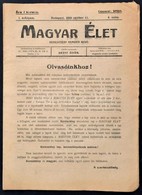 1919 A Magyar Élet C. újság 4. Száma. Román Cenzúrával. - Ohne Zuordnung