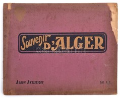 Cca 1920 Suvenir D'Alger, Algériát Bemutató Album. 14 Képpel. Sorító Kissé Sérült. 30x24 Cm - Non Classés