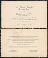 Cca 1930 7 Db Esküvői Meghívó - Ohne Zuordnung