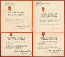 1936 Jenei Gusztáv és Czakó Elemér, A Kir. M. Egyetemi Nyomda Igazgatójának Saját Kézzel Aláírt Kártyái Amelyet A Hóman- - Unclassified
