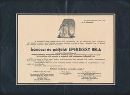 1937 Nyírmadai Gyászjelentés Bánóczi és Pálföldi Eperjessy Béla - Non Classés