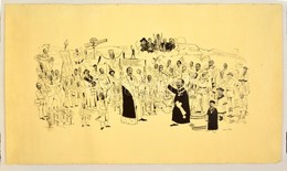 Cca 1939 Örökifjak Táborozása, Borász Témájú Humoros Kollázs, Nyomat, Felcsavarva, 35×60 Cm - Unclassified