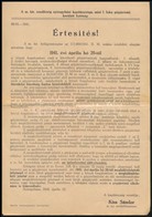 1941 Nyíregyháza értesítés Gépjárművek Használatának Korlátozásáról - Unclassified