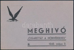 1942 Meghívó A Turul Szövetség Tinódi B.E. által Rendezett Cigaretta Estre - Zonder Classificatie