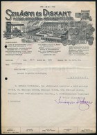 1943 Szilágyi és Diskant Motor-gépgyár és  Malomépítészet Fejléces Számla - Unclassified