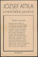 Cca 1970 József Attila Síremléke Javára. Bp., Világosság Rt., 2 Sztl. Lev. - Non Classés