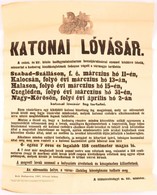 1897 Katonai Lóvásár Nagyméretű Plakája 49x58 Cm. - Altri & Non Classificati