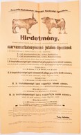 1896 Pest-Pilis-Solt-Kiskun Vármegye Gazdasági Egyesületének Hirdetménye Szarvasmarha Tenyésztési Jutalomdíjazásról  31x - Other & Unclassified