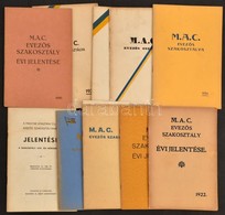 1922-1939 Magyar Athletikai Club (MAC) Evezős Szakosztályának Jelentései, 10 Db (1922,1929-1932,1934-1937, 1939.) Papírk - Unclassified