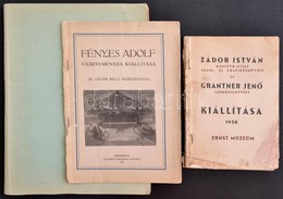 1918-1958 Vegyes Művészeti Könyvtétel, 3 Db: 
1918 Fényes Adolf Gyűjteményes Kiállítása. Dr. Lázár Béla Előszavával. Bp. - Unclassified