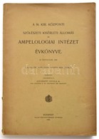 1908 A M. Kir. Központi Szőlészeti Kísérleti Állomás és Ampelologiai Intézet évkönyve. III. évf. 1908. Szerk.: Csikmádéf - Sin Clasificación