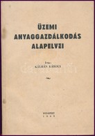 Kálmán Károly: Üzemi Anyaggazdálkodás Alapelvei. Bp.,1942, Centrum, 53+2 P. Kiadói Papírkötés. - Sin Clasificación