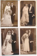 ** * 4 Db RÉGI Esküfői Fotó Képeslap / 4 Pre-1945 Wedding Photo Postcards - Unclassified