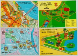 ** 10 Db MODERN Magyar Városok Térképe / 10 Modern Hungarian Map Motive Postcards - Unclassified