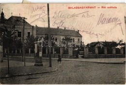T2/T3 1911 Balassagyarmat, Rák Szálloda, Hirdetőoszlop. Kiadja Halyák István (r) - Non Classés
