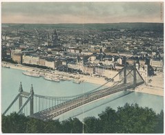 ** T3 Budapest, Erzsébet Híd építés Alatt Lebetonozás Előtt. Kinyitható Lap / Elisabeth Bridge In Construction Before Co - Sin Clasificación