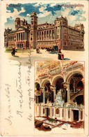 * T2 Budapest V. Igazságügyi Palota, Belső. Kunstanstalt 'Kosmos' S. IX. Art Nouveau Litho - Non Classés