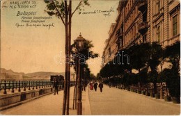 T2 1908 Budapest V. Ferenc József Rakpart, Villamos - Zonder Classificatie